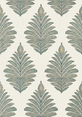 Anna French PALAMPORE LEAF Robin's Egg and Beige Wallpaper