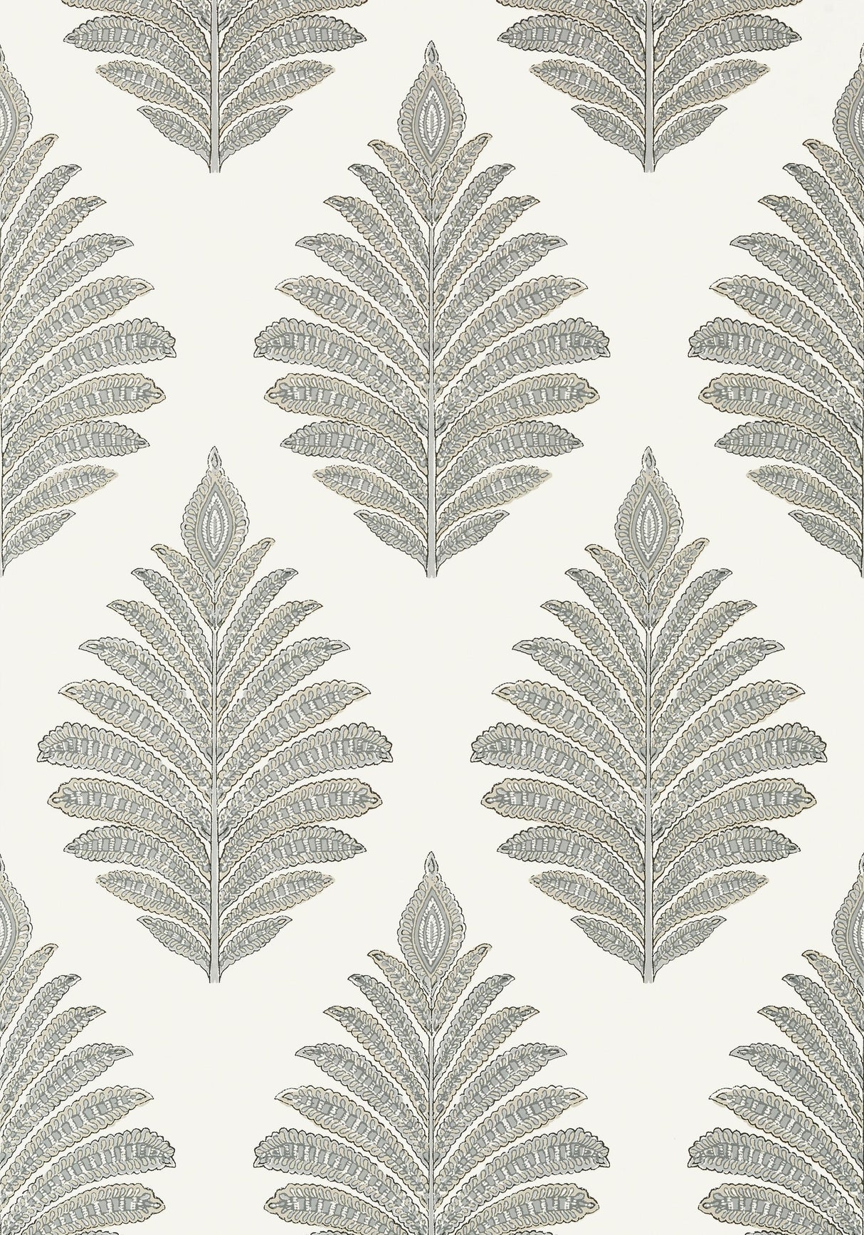 Anna French PALAMPORE LEAF Grey Wallpaper