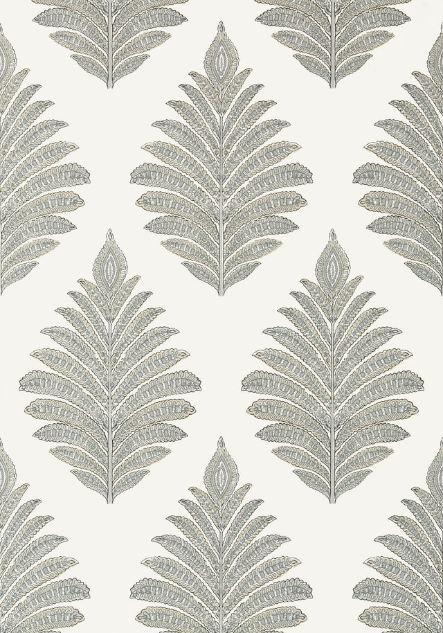 Anna French PALAMPORE LEAF Grey Wallpaper