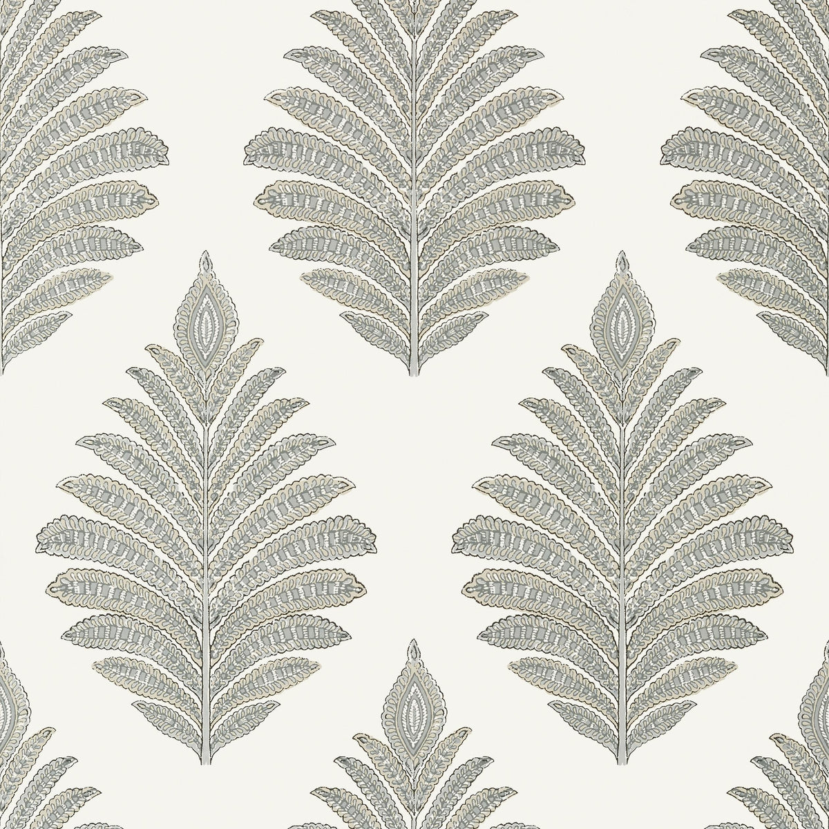 Anna French Palampore Leaf Grey Wallpaper