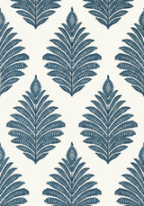 Anna French PALAMPORE LEAF Blue and White Wallpaper