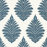 Anna French Palampore Leaf Blue And White Wallpaper