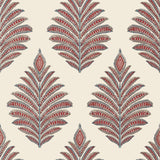 Anna French Palampore Leaf Red And Blue Wallpaper