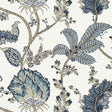 Anna French Kalamkari Vine Blue And White Wallpaper