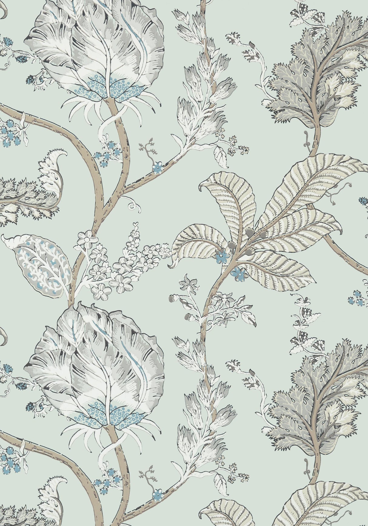 Anna French KALAMKARI VINE Robin's Egg Wallpaper