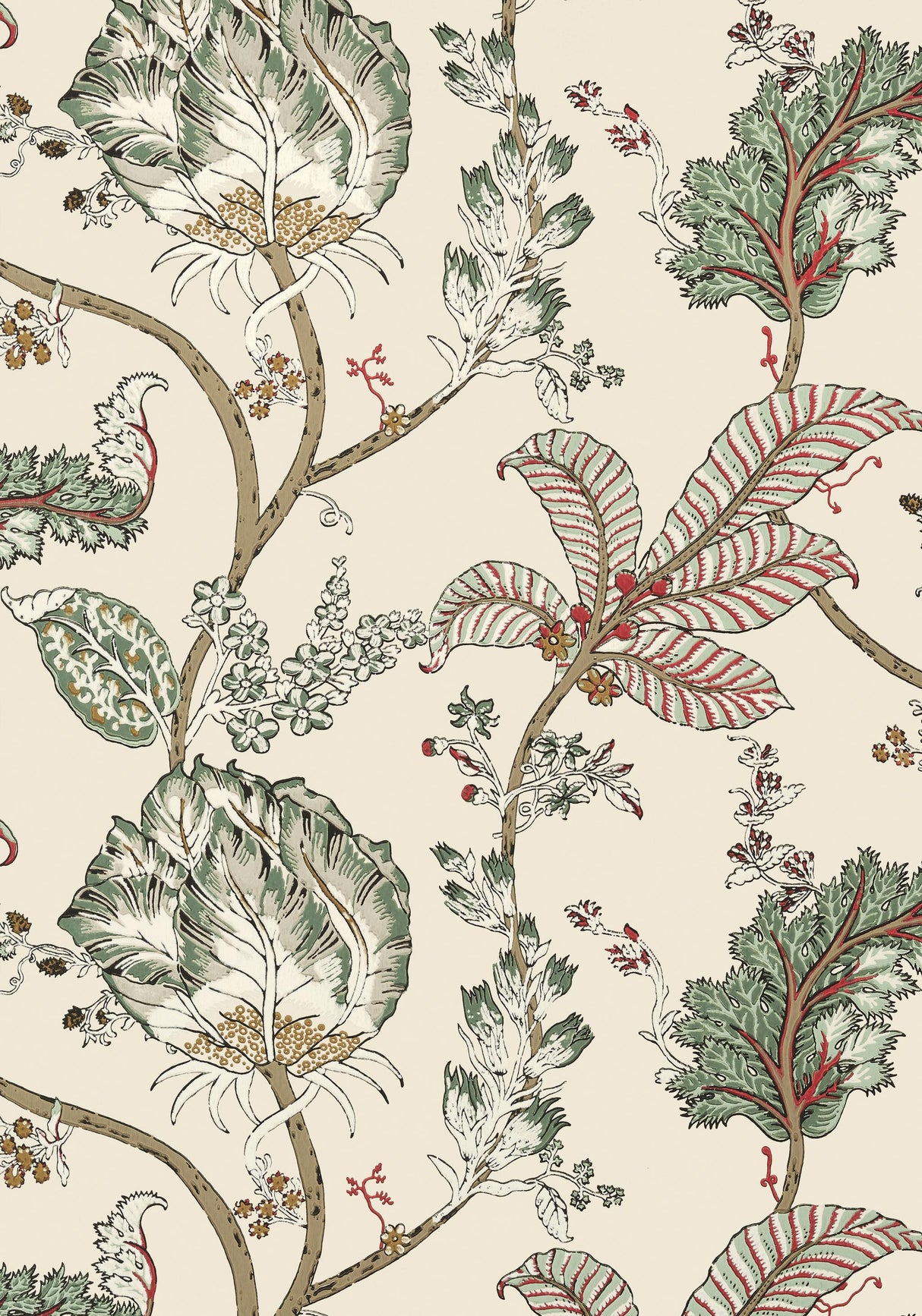 Anna French KALAMKARI VINE Red and Gold Wallpaper