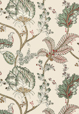 Anna French KALAMKARI VINE Red and Gold Wallpaper