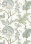 Anna French KALAMKARI VINE Yellow and Aqua Wallpaper