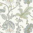Anna French Kalamkari Vine Yellow And Aqua Wallpaper