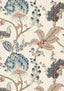Anna French KALAMKARI VINE Blue and Red Wallpaper