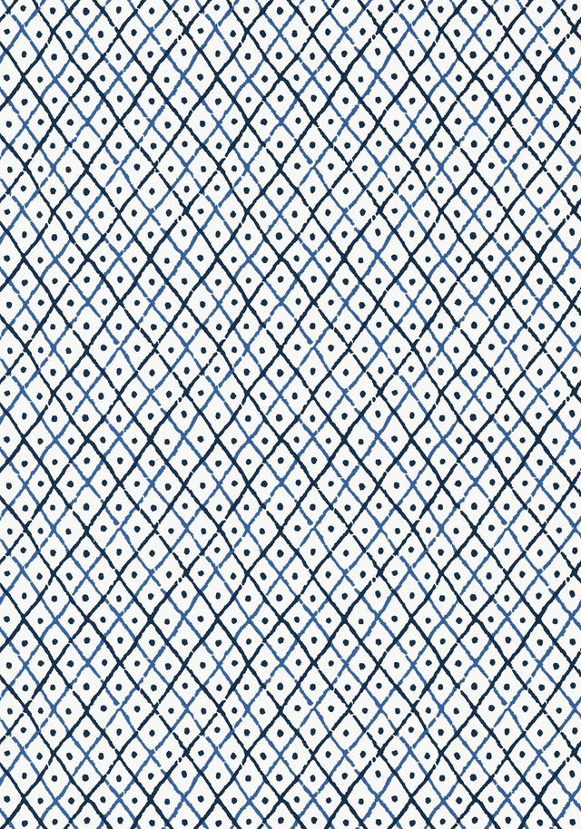 Anna French MINI TRELLIS Blue Wallpaper