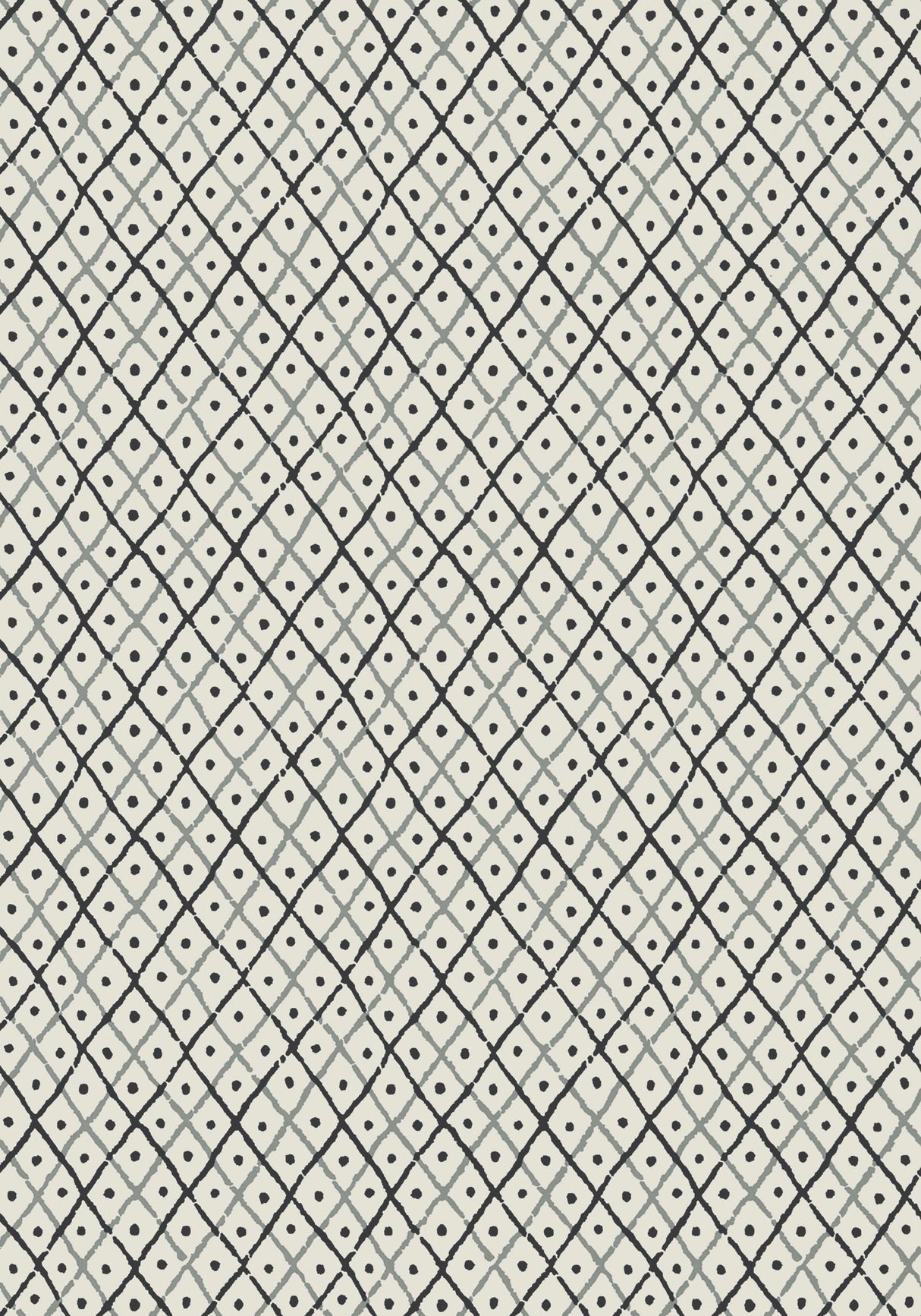 Anna French MINI TRELLIS Charcoal Wallpaper