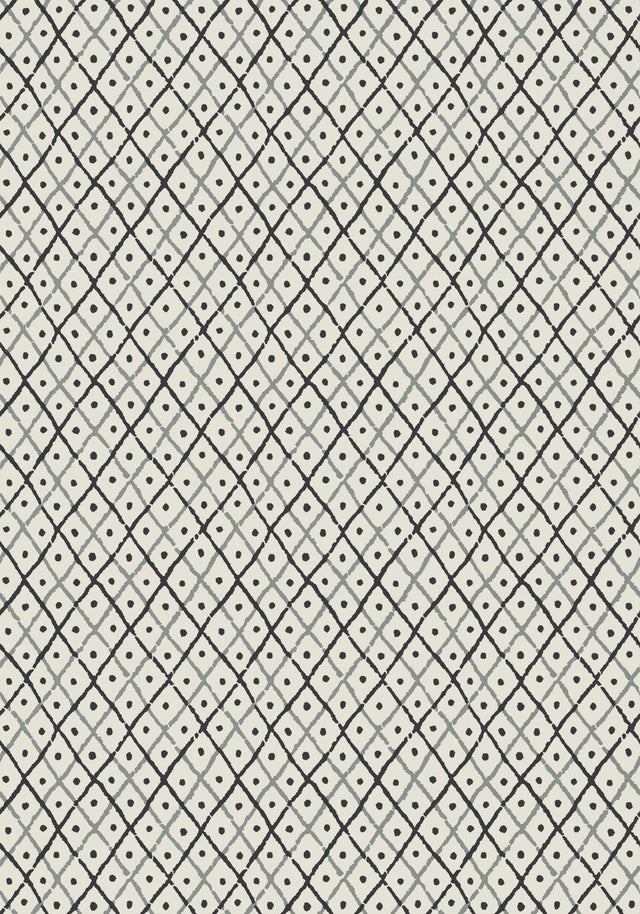 Anna French MINI TRELLIS Charcoal Wallpaper
