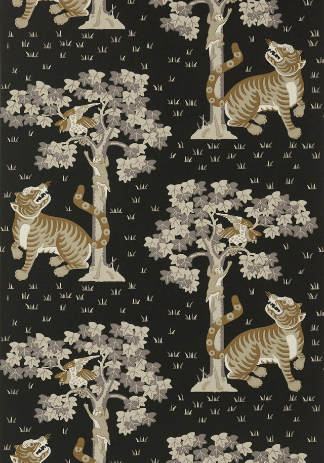 Anna French KAHNA Black Wallpaper