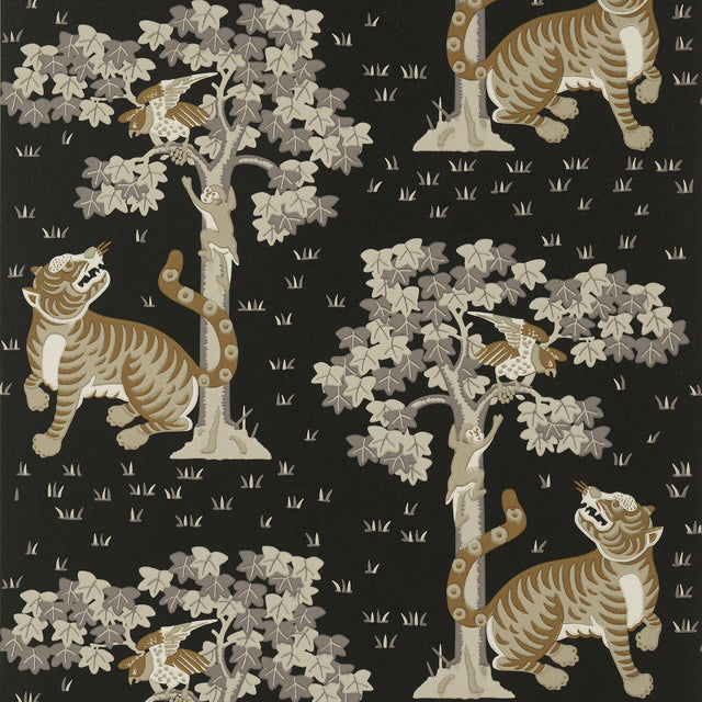 Anna French Kahna Black Wallpaper