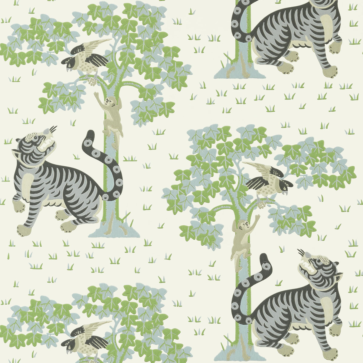 Anna French Kahna Cream And Robin'S Egg Wallpaper