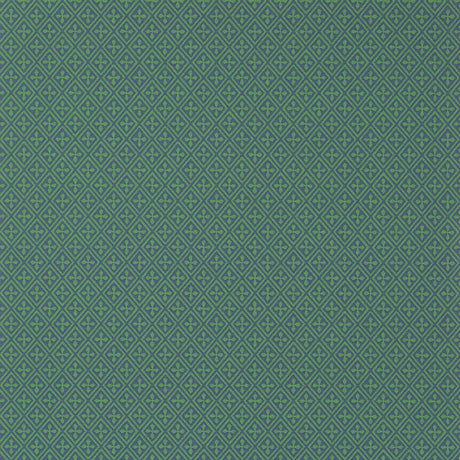 Anna French Arlen Trellis Emerald And Navy Wallpaper
