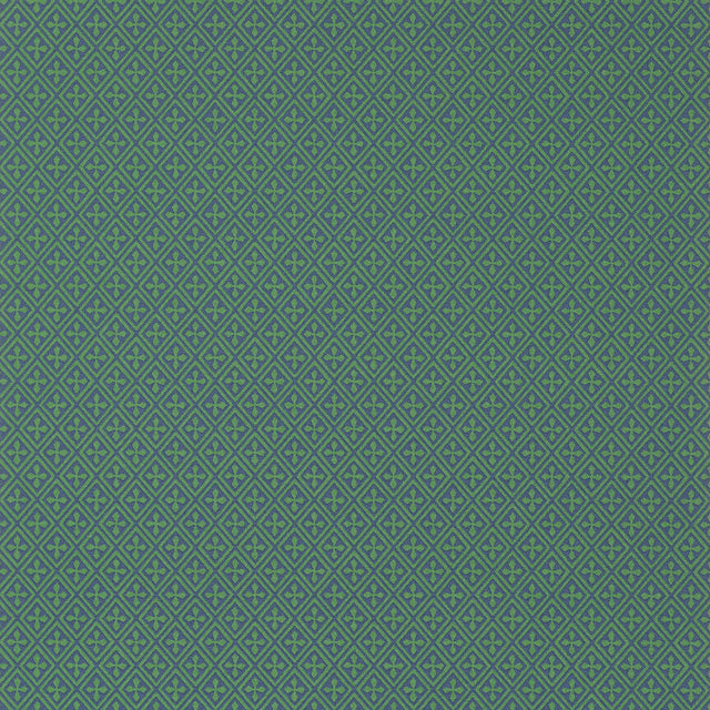 Anna French Arlen Trellis Emerald And Navy Wallpaper