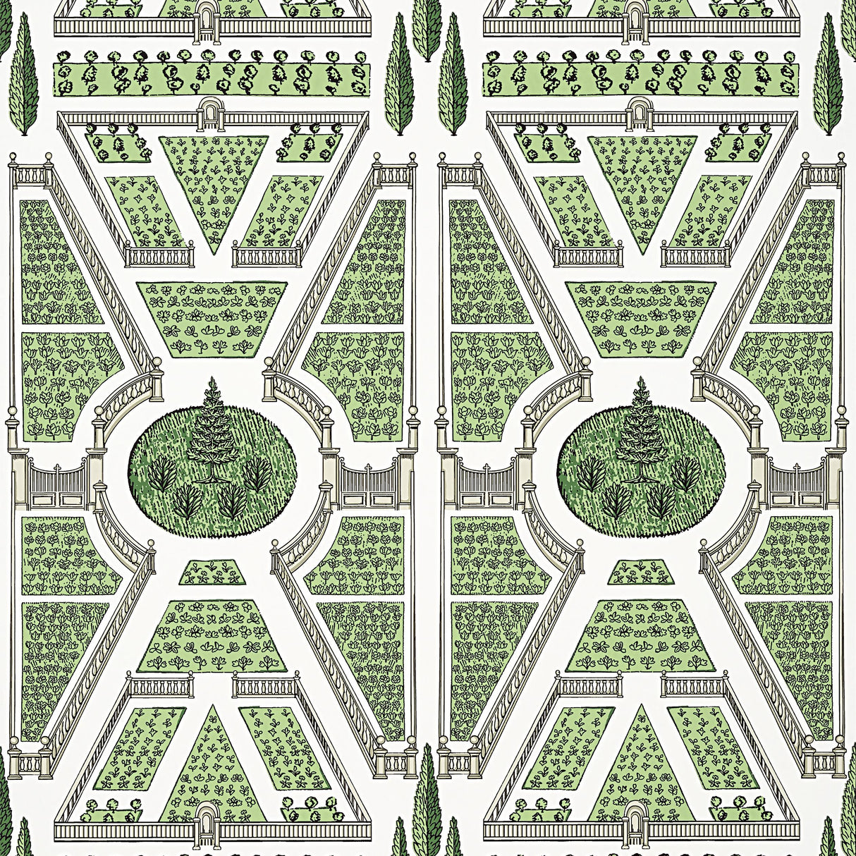 Anna French Aerial Garden Green Wallpaper