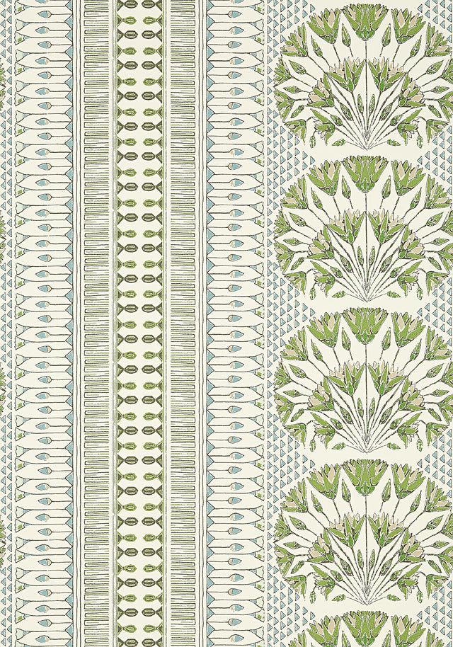 Anna French CAIRO Green and White Wallpaper