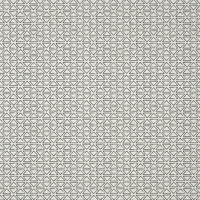 Anna French Pyramid Black On Flax Wallpaper