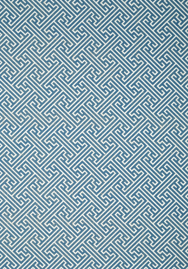 Anna French CHARLOTTE RAFFIA Blue and White Wallpaper