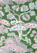 Anna French TREE HOUSE Pink and Green Wallpaper