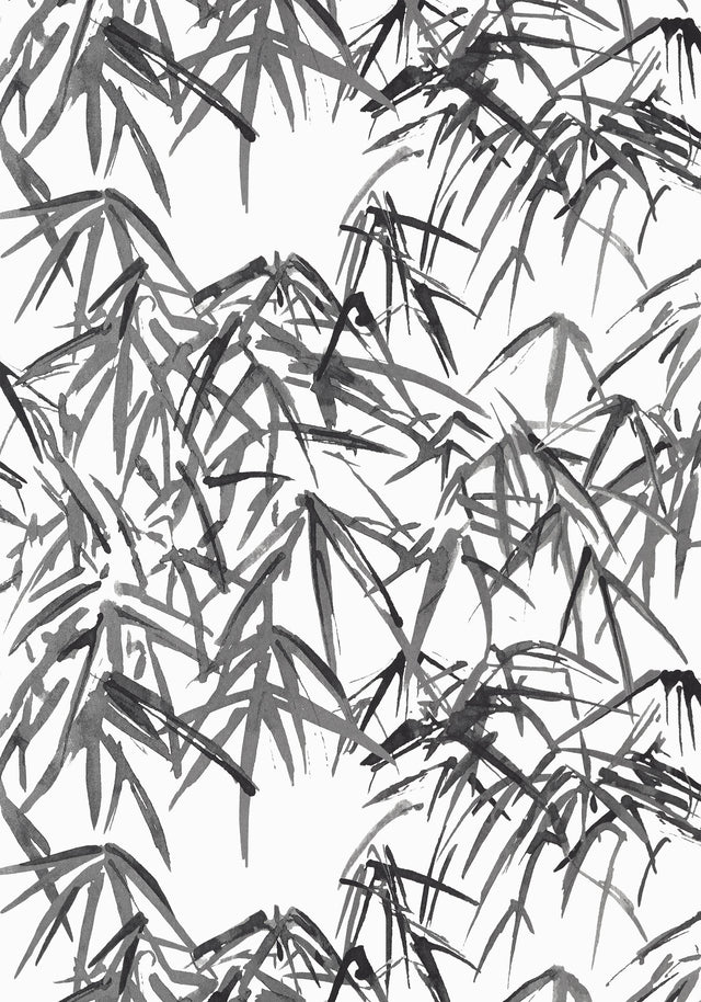 Anna French KYOTO LEAVES Black Wallpaper