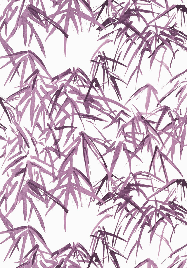 Anna French KYOTO LEAVES Eggplant Wallpaper