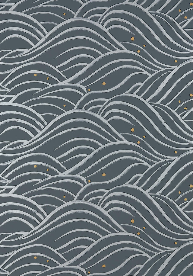 Anna French WAVES Charcoal Wallpaper
