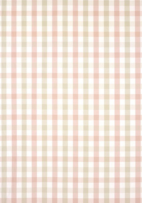 Anna French SAYBROOK CHECK Pink and Beige Fabric