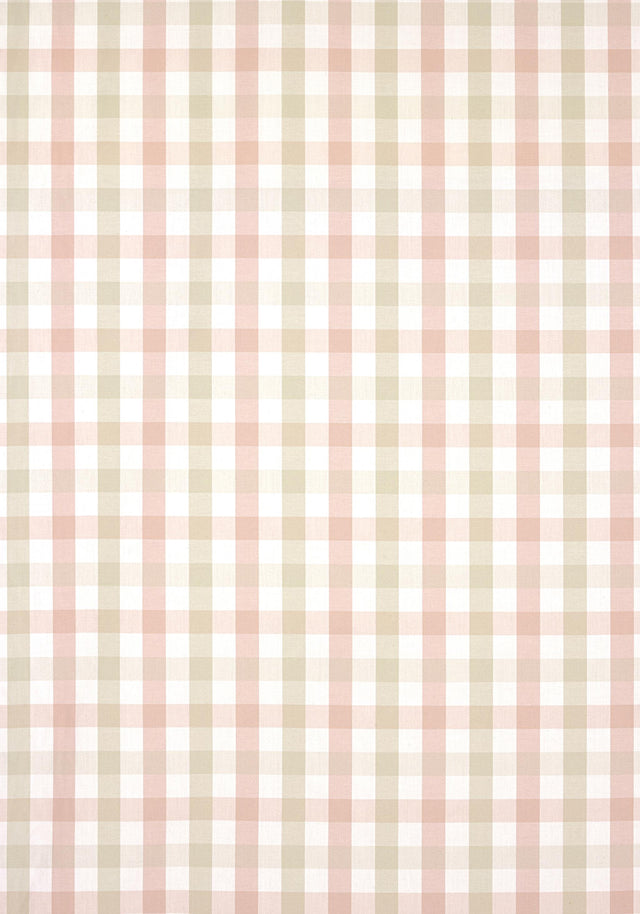 Anna French SAYBROOK CHECK Pink and Beige Fabric