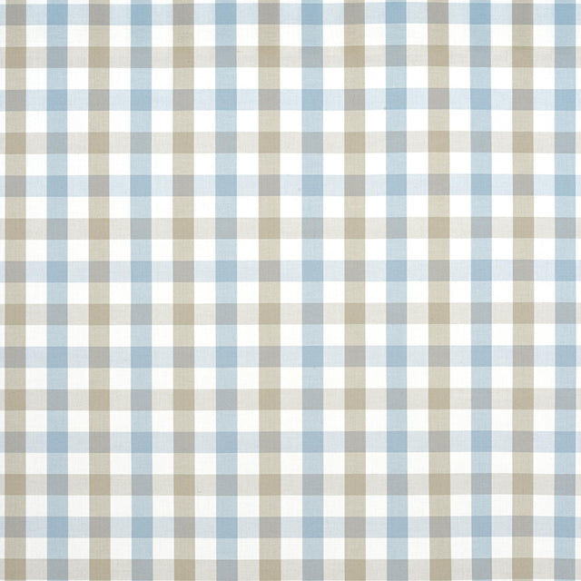 Anna French Saybrook Check Spa Blue And Beige Fabric