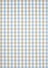 Anna French SAYBROOK CHECK Spa Blue and Beige Fabric