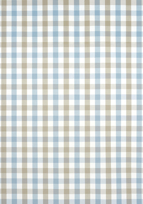 Anna French SAYBROOK CHECK Spa Blue and Beige Fabric