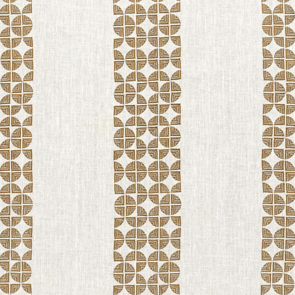 Anna French Fairmont Stripe Embroidery Bronze Fabric