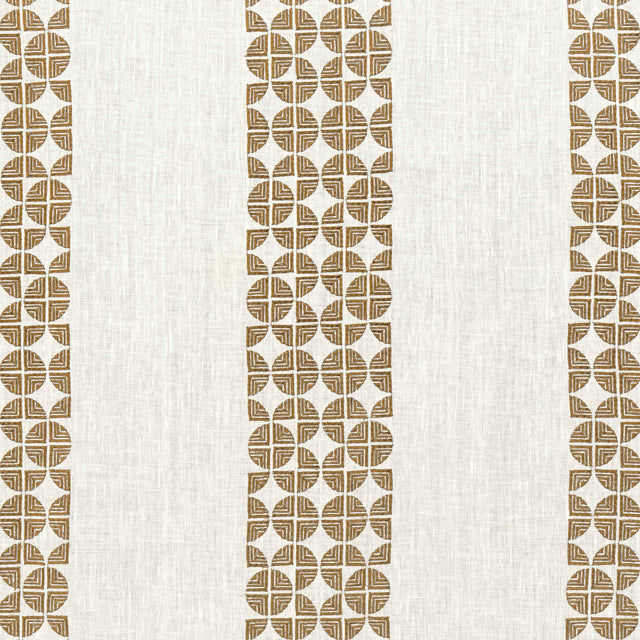Anna French Fairmont Stripe Embroidery Bronze Fabric