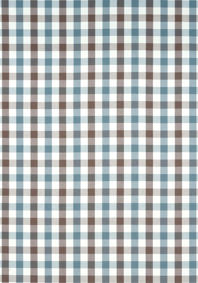 Anna French SAYBROOK CHECK Brown and Slate Fabric