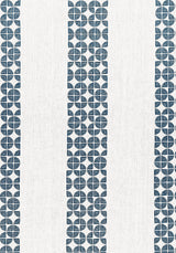 Anna French FAIRMONT STRIPE EMBROIDERY Navy Fabric
