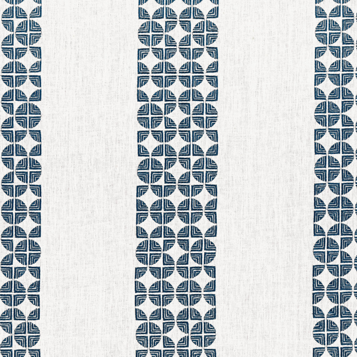 Anna French Fairmont Stripe Embroidery Navy Fabric