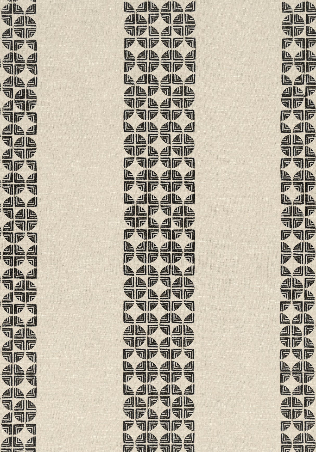 Anna French FAIRMONT STRIPE EMBROIDERY Black Fabric