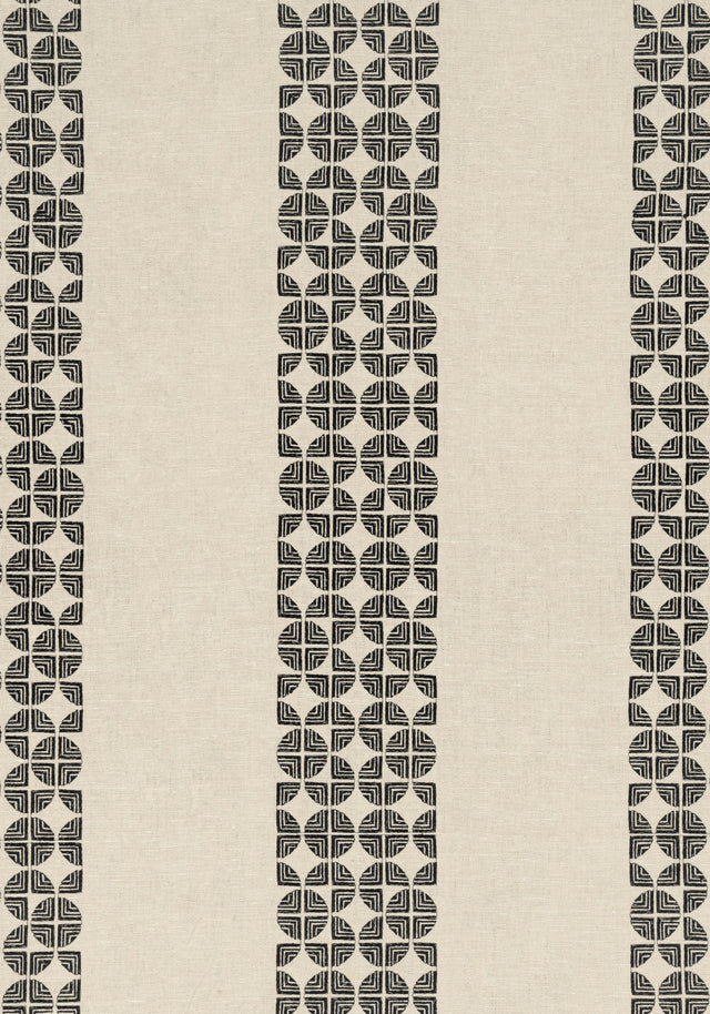 Anna French FAIRMONT STRIPE EMBROIDERY Black Fabric