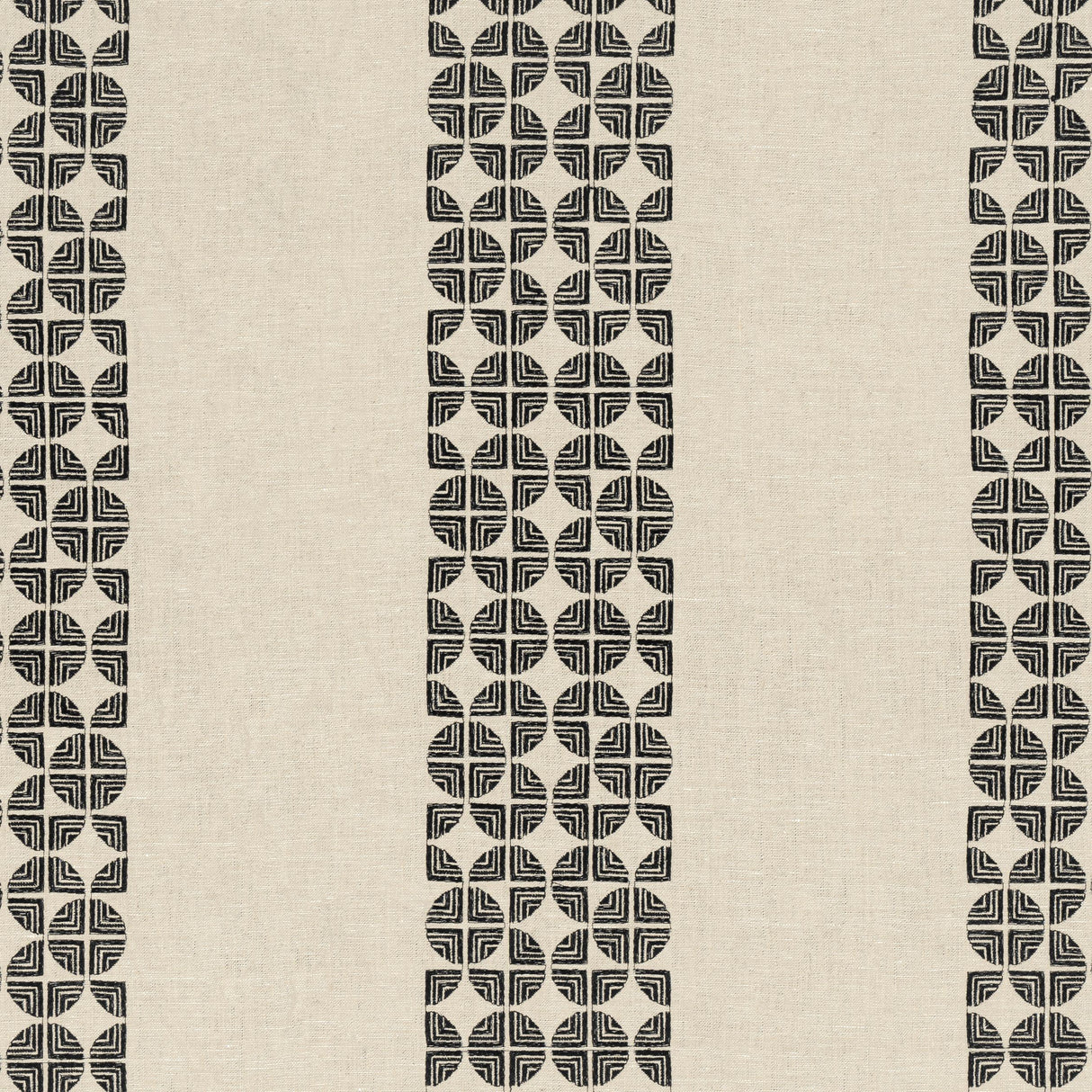 Anna French Fairmont Stripe Embroidery Black Fabric