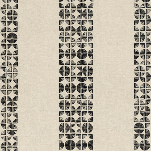 Anna French Fairmont Stripe Embroidery Black Fabric