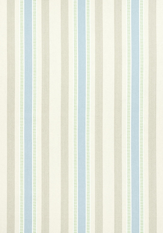 Anna French DEARDEN STRIPE Beige and Blue Fabric