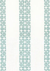 Anna French FAIRMONT STRIPE EMBROIDERY Teal Fabric