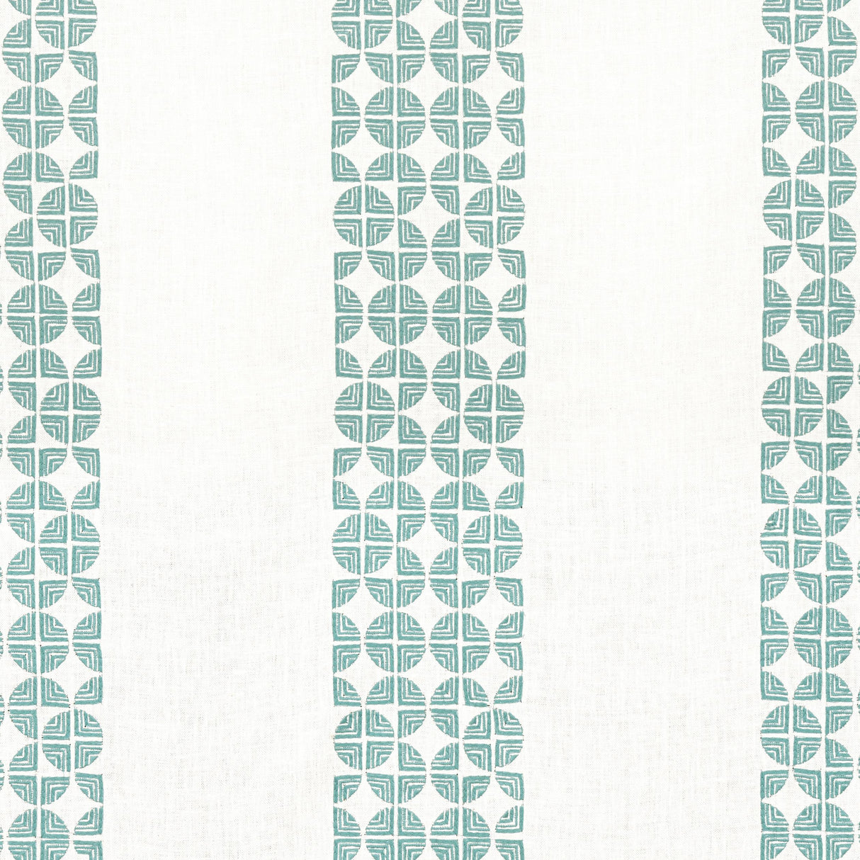 Anna French Fairmont Stripe Embroidery Teal Fabric