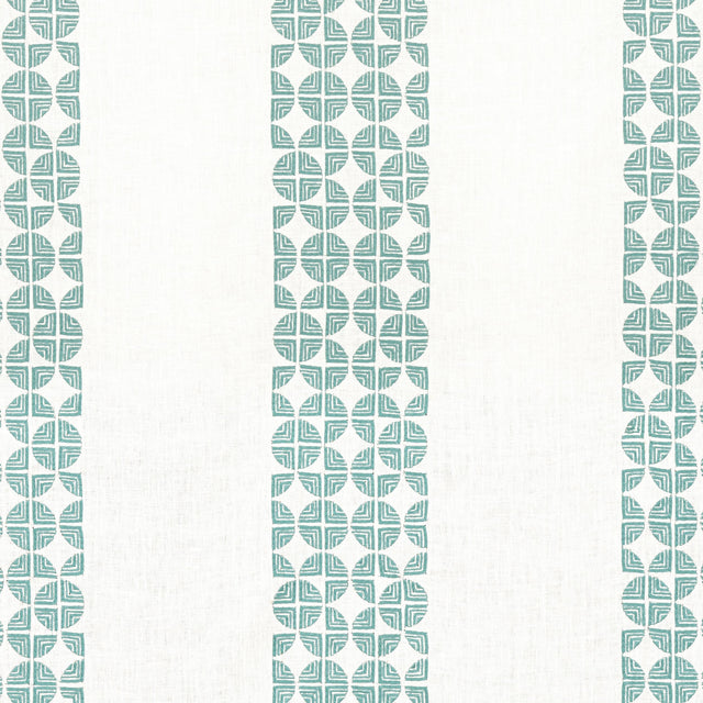 Anna French Fairmont Stripe Embroidery Teal Fabric