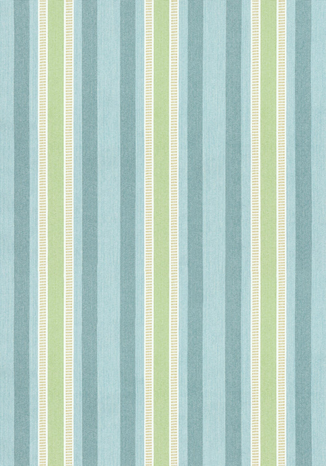 Anna French DEARDEN STRIPE Turquoise and Green Fabric