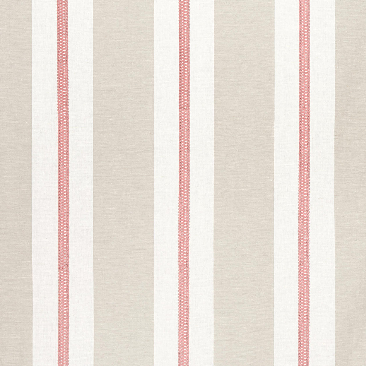 Anna French Alden Stripe Embroidery Rose Fabric